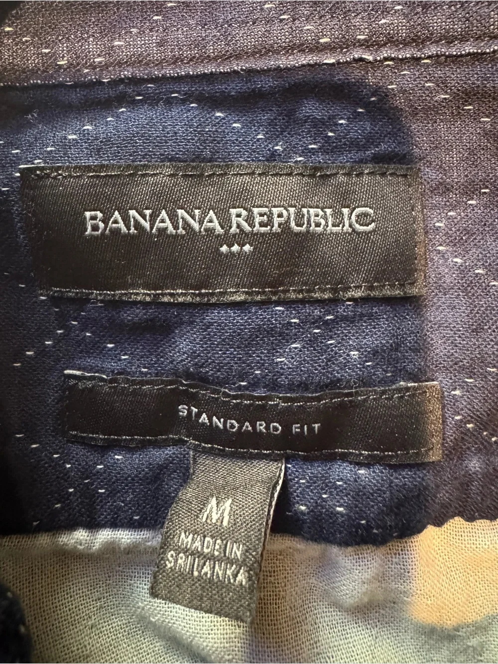 Banana Republic Blue Diamond Quilted look Long Sleeve Shirt Jacket Sz Medium